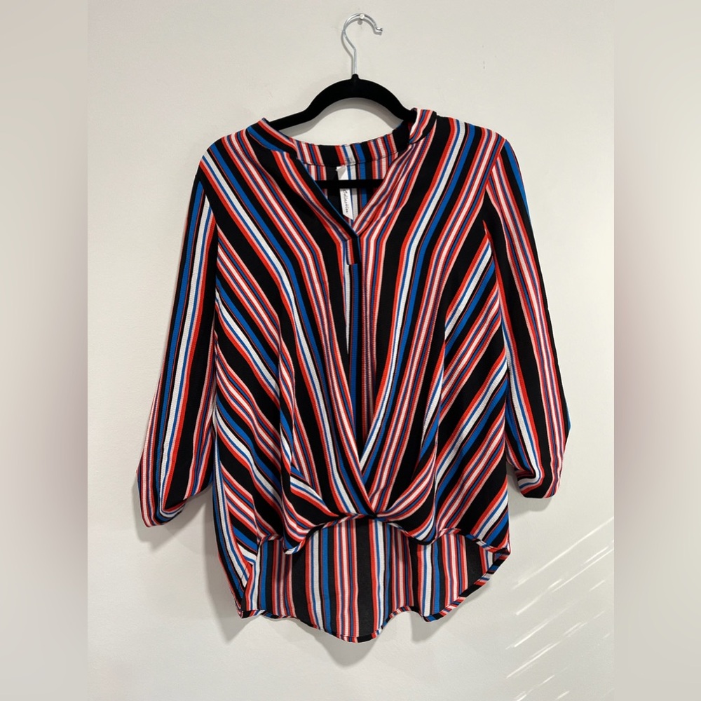 Blue and red blouse